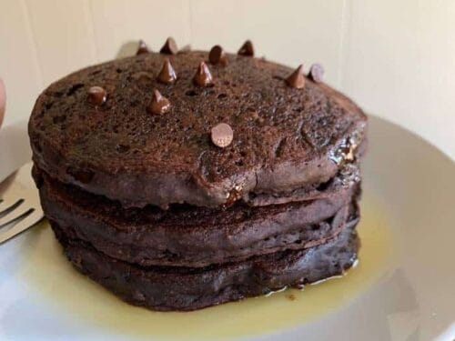 chocolate oatmeal dairy-free pancakes