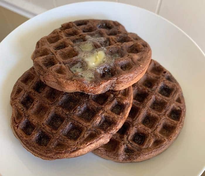 Decadent Vegan Chocolate Cornbread Waffles 2 chocolate vegan waffles