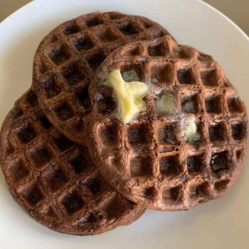 Decadent Vegan Chocolate Cornbread Waffles 3 chocolate cornbread waffles
