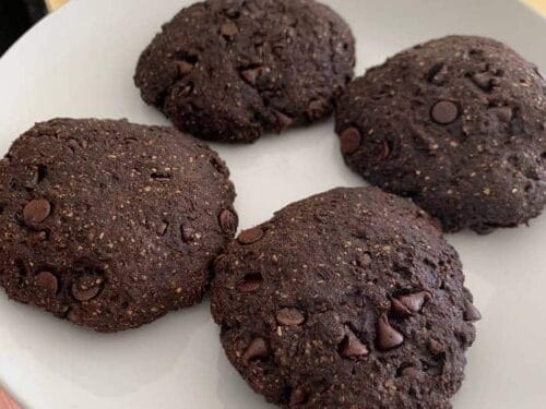 healthy double chocolate whole-wheat cookies