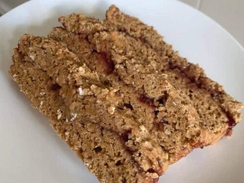 peanut butter and jam oat bars