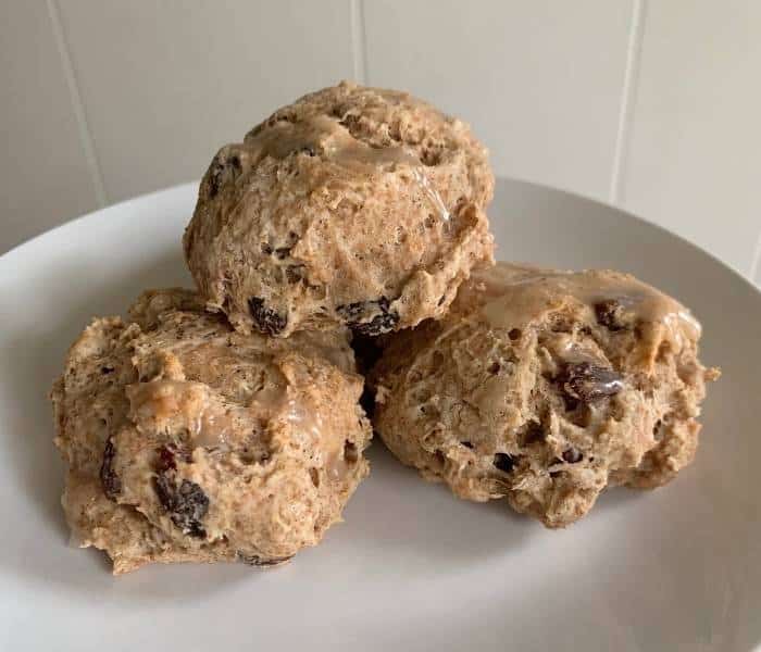 whole-wheat cinnamon raisin drop biscuits