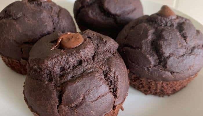 Chocolate Oat Peanut Butter Muffins