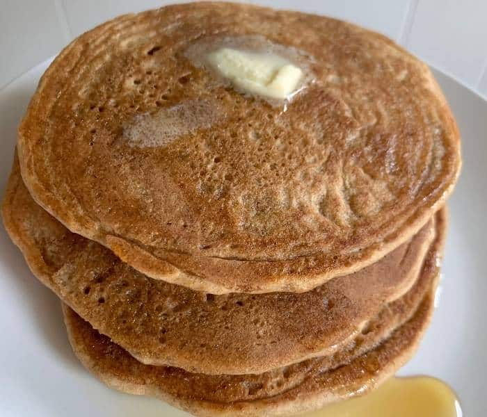 fluffy einkorn whole-wheat pancakes