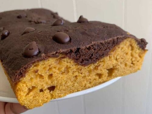 pumpkin chocolate double layer loaf