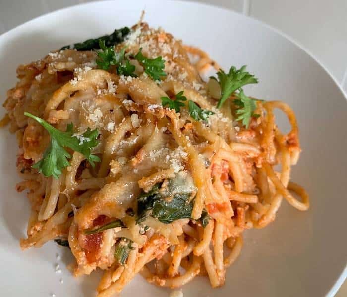 Vegetarian Baked Spaghetti 2 homemade baked spaghetti