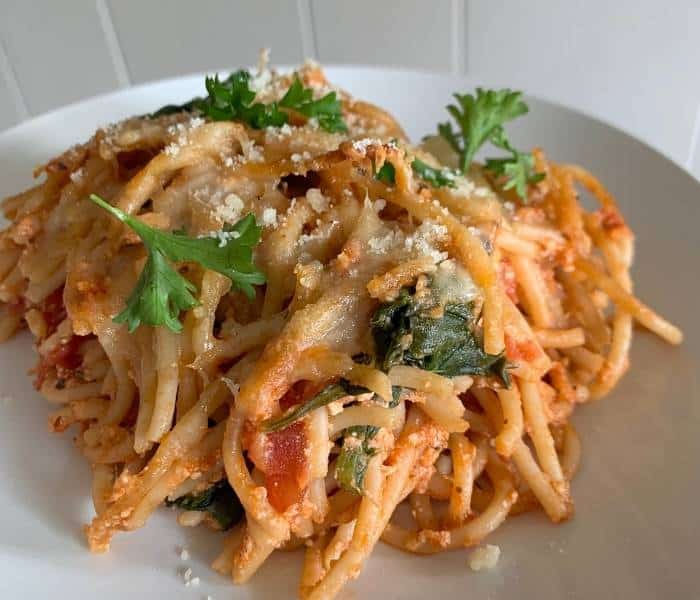 vegetarian baked spaghetti