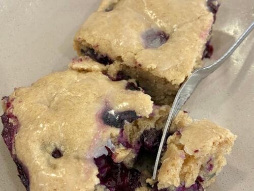 One-Bowl Eggless Blueberry Oat Flour Cake